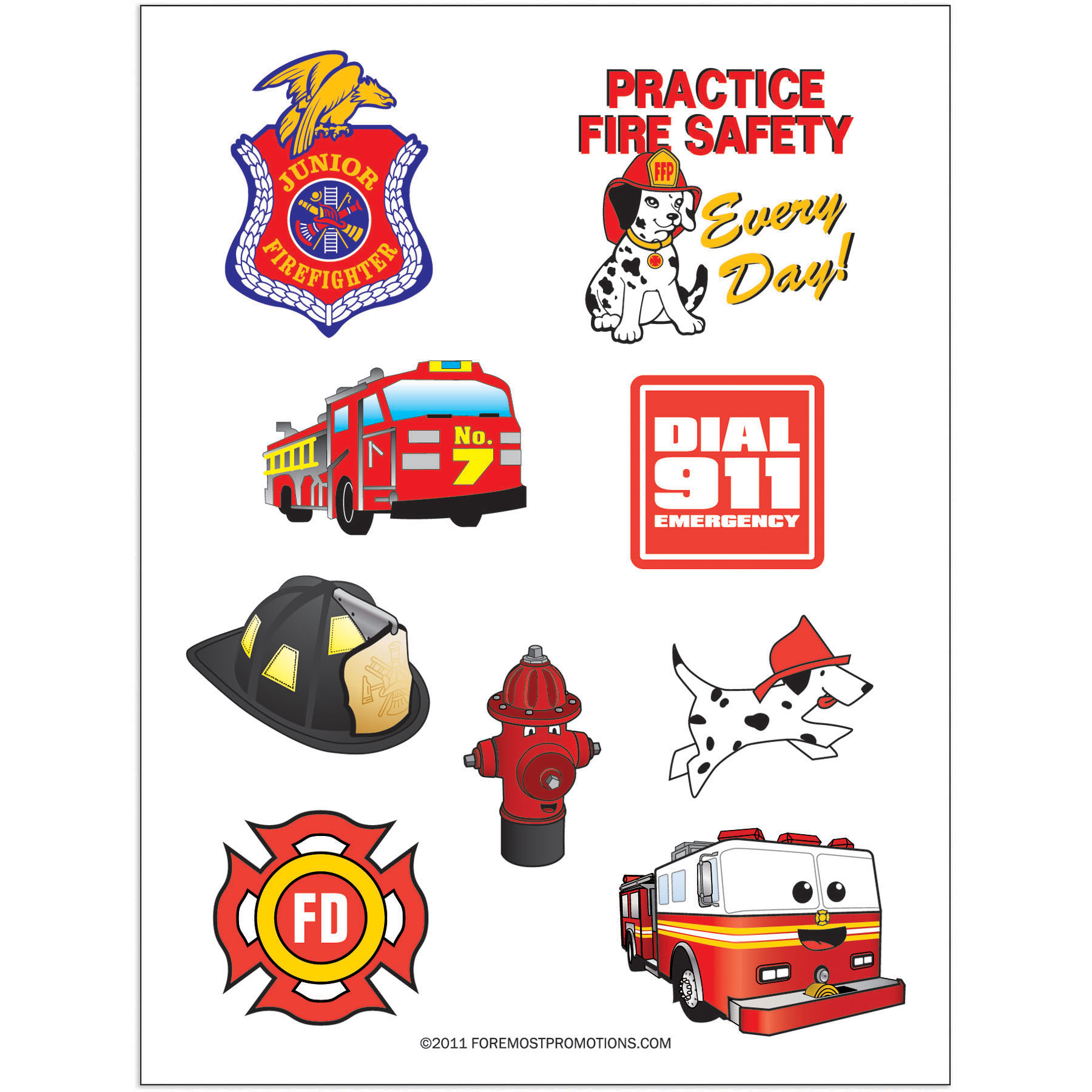 Product Photo 1 Fire Safety Tattoo Sheet, Stock