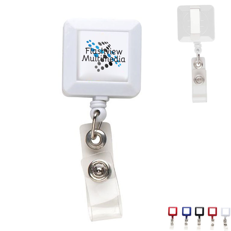 Product Photo 1 Economy Square Retractable Badgeholder, Slide Clip
