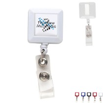 Economy Square Retractable Badgeholder, Slide Clip