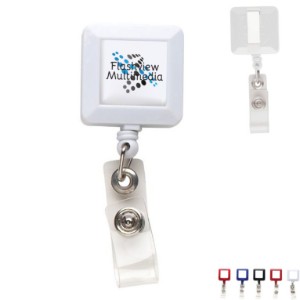 Economy Square Retractable Badgeholder, Slide Clip - DE3030