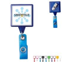 Jumbo Square Retractable Badgeholder, Aligator Clip