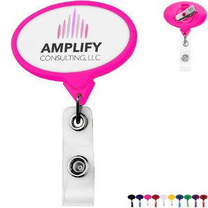 Jumbo Oval Retractable Badgeholder, Alligator Clip - DE3050