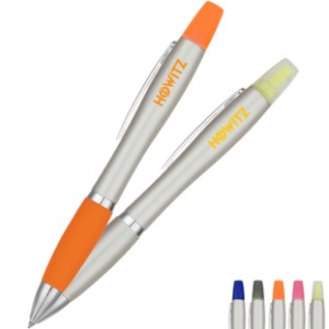 Twin Write Highlighter - Silver Barrel - HT5560