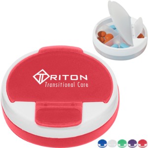 Round Travel Pill Box, Four Compartment - HT6805