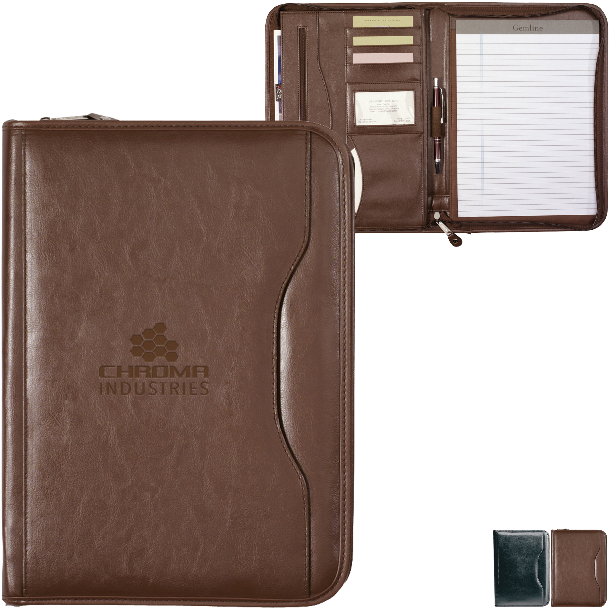 Product Photo 1 Deluxe Executive Vintage Leather Zippered Padfolio