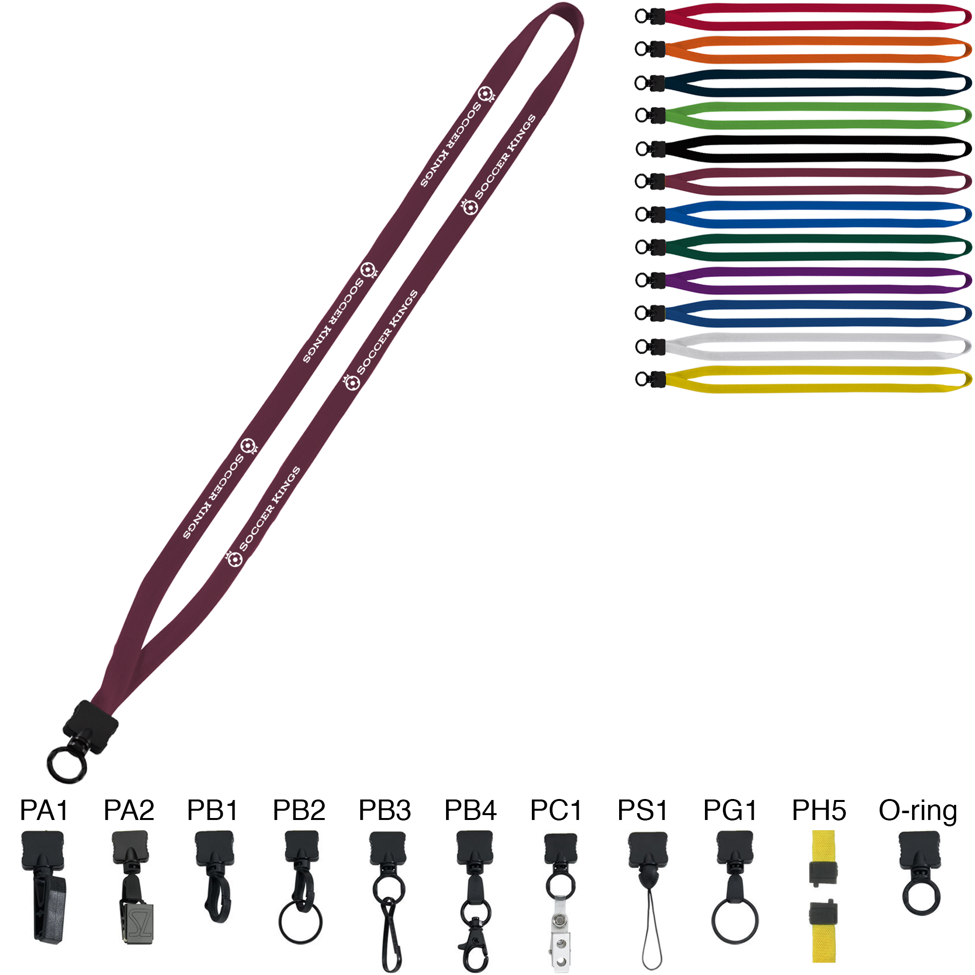 Product Photo 1 Cotton Lanyard with Standard O-Ring - 1/2"
