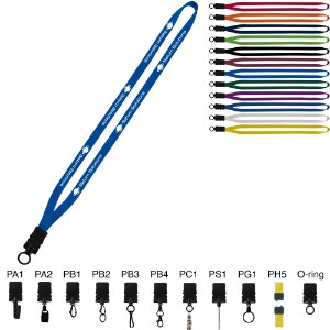 Cotton Lanyard with Snap-Buckle Release & O-Ring - 1/2" - SZ3015