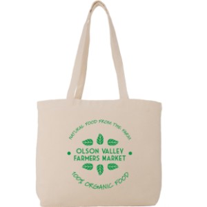 Zippered Cotton Canvas Shoulder Tote - GM1810