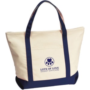 Harbor Cruise Zippered Cotton Canvas Boat Tote - GM1895