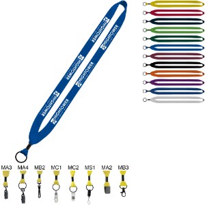 Cotton Lanyard with Metal Crimp & Metal Split-Ring - 3/4" - SZ3040