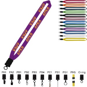 Cotton Lanyard with Snap-Buckle Release & O-Ring - 1" - SZ3055
