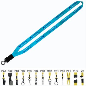 Dye-Sublimated Polyester Lanyard w/Snap-Buckle Release w/O-ring Attachment - 1/2" - SZ3195