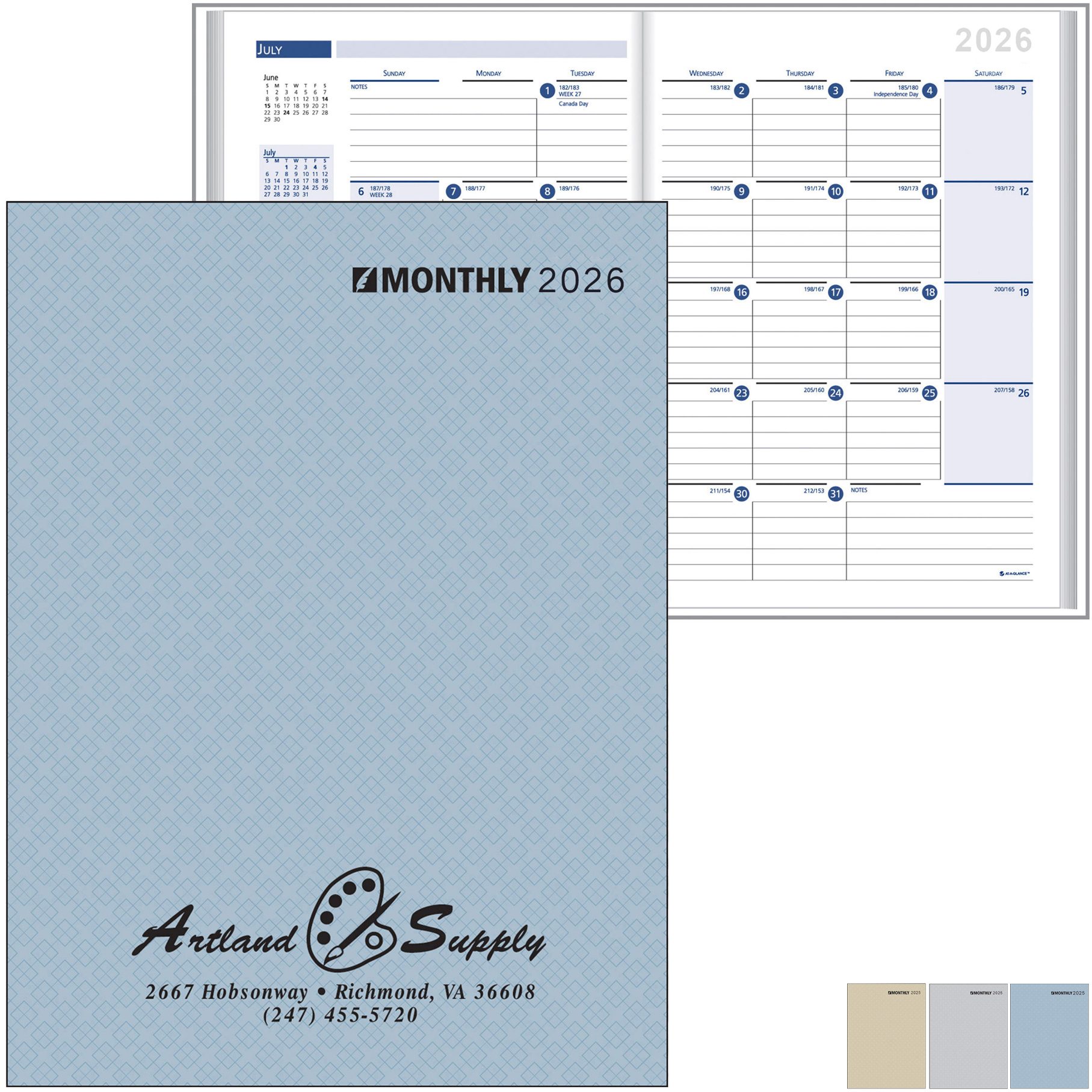 Product Photo 1 Printed Weave Monthly Desk Planner, 7" x 9-7/8"