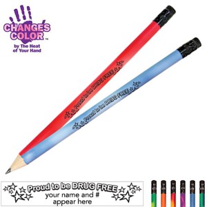 Proud To Be Drug Free/Star Design Mood Color Changing Pencil - PCL264