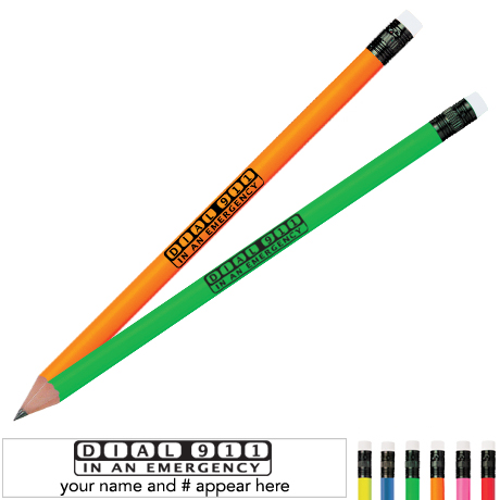 Product Photo 1 Dial 911 In An Emergency Neon Pencil