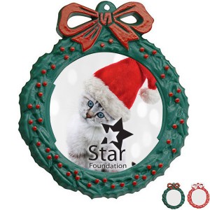 Snap-In Photo Wreath Ornament, 5" - IL8055