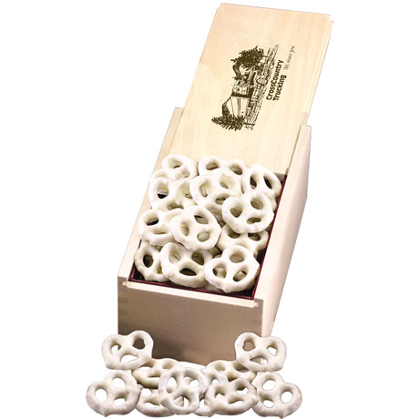 Product Photo 1 White Chocolate Pretzels in Wooden Collector's Box