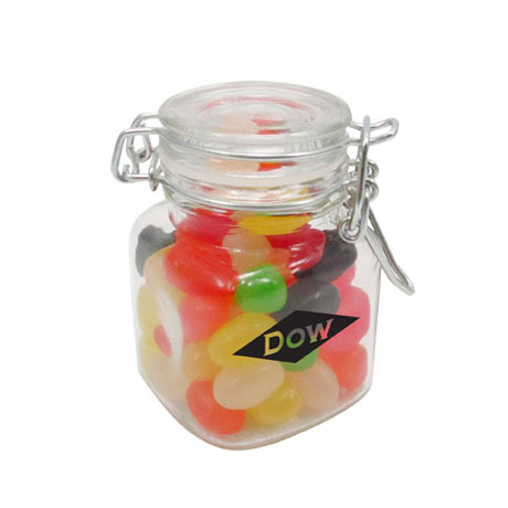 Product Photo 1 Mini Hinged Top Glass Jar w/ Jelly Beans