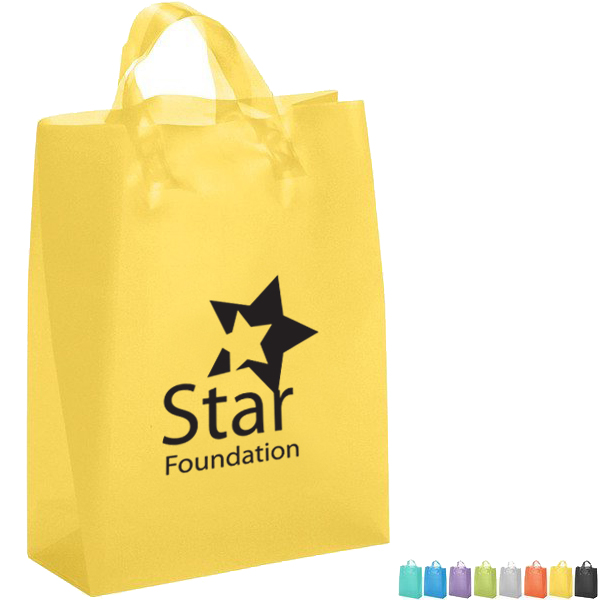Product Photo 1 Frosted Shopper Plastic Bag, 10" x 13"
