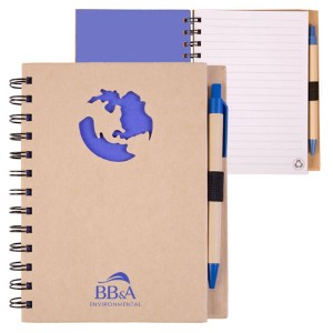 Recycled Die Cut Globe Notebook, 5-7/8" x 7" - JE1180