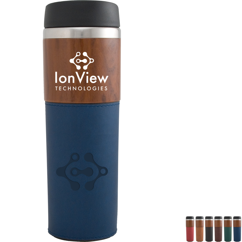 Product Photo 1 Woodgrain Accent Stainless Steel Tumbler, 14oz.