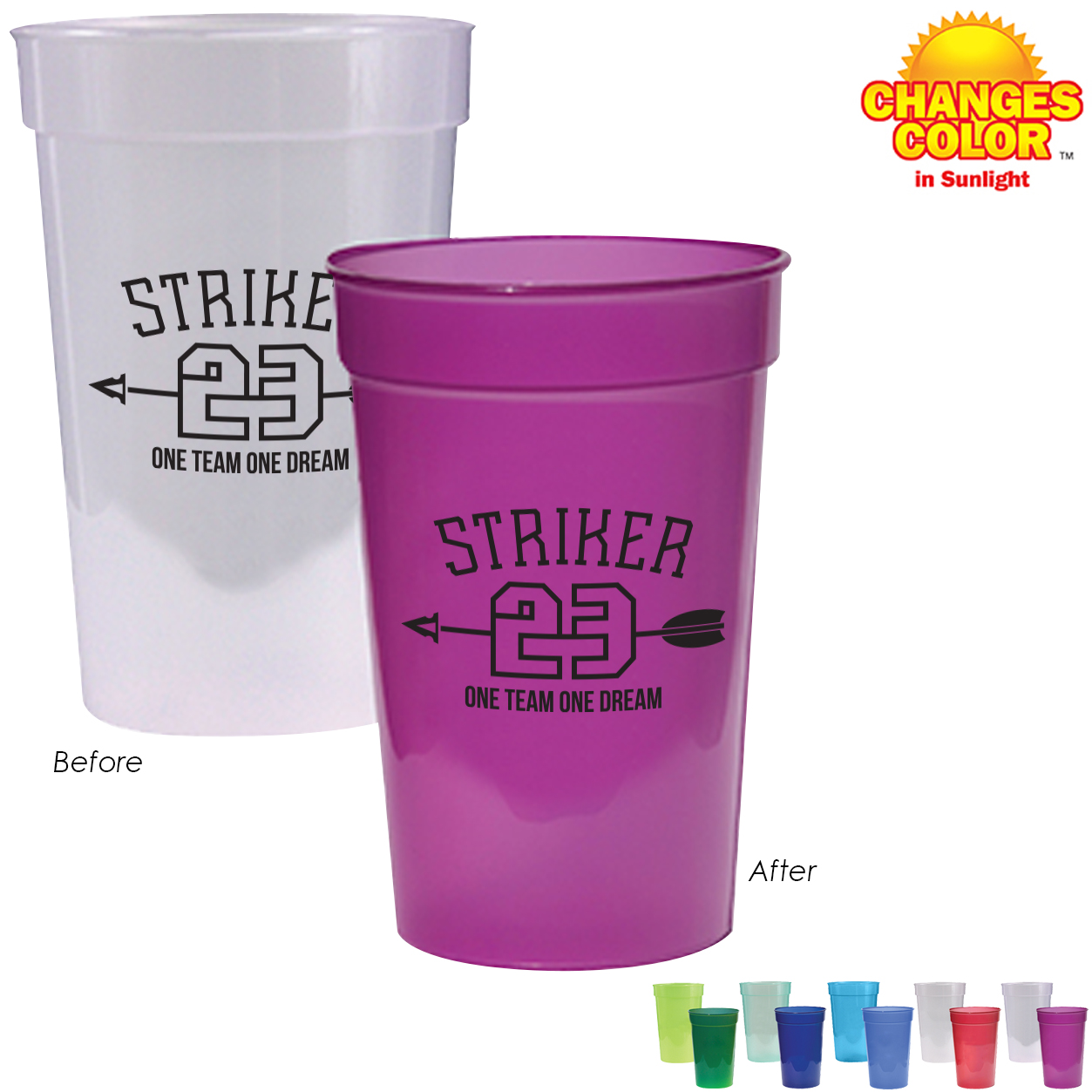 Product Photo 1 Sun Fun UV Color Changing Stadium Cup, 17oz.