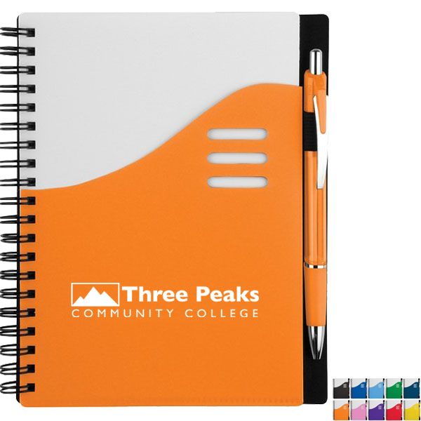 Product Photo 1 Color Wave Notebook & Pen Set, 5-1/2" x 7"
