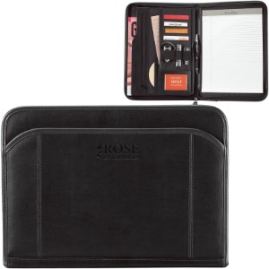 Global Leather Zippered Padfolio - GM3822