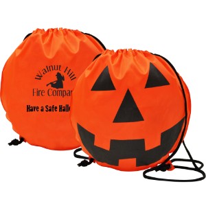 Pumpkin Polyester Drawstring Backpack - JE1455