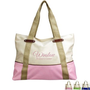 Ashley Two-Tone Polycanvas Tote - SU2050