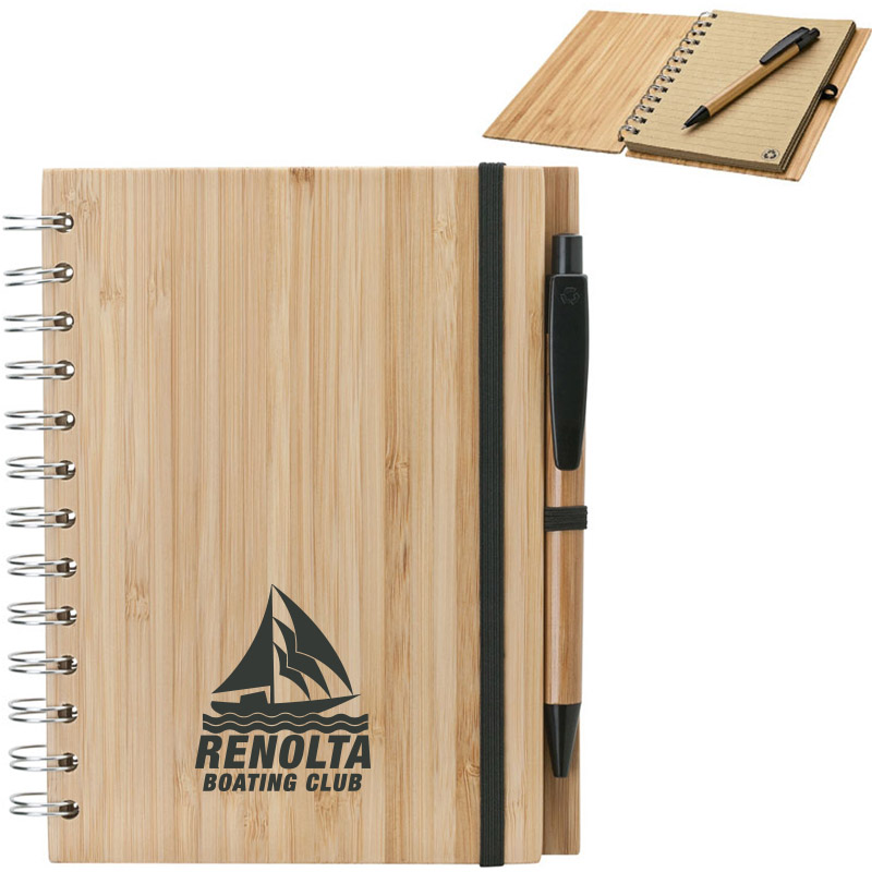 Product Photo 1 Bamboo Notebook & Pen, 5-3/4" x 7-1/8"