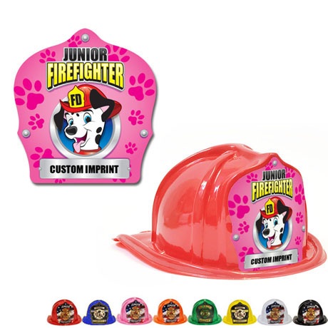 Product Photo 1 Chief's Choice Kid's Firefighter Hat, Dalmatian Pink Paw Design