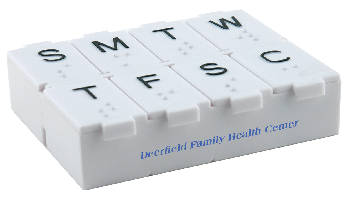 Product Photo 1 Seven Day Pillbox w/ Metal Pill Splitter