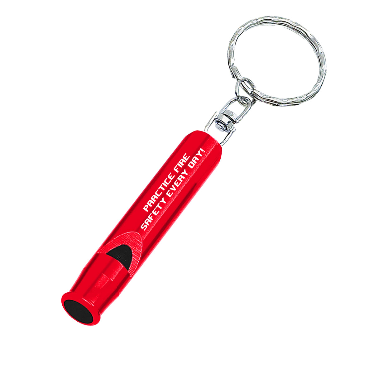 Product Photo 1 Practice Fire Safety Every Day Metal Whistle Keyholder, Stock