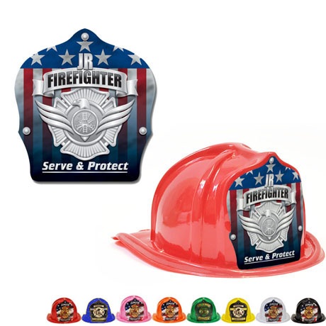 Product Photo 1 Chief's Choice Kid's Firefighter Hat, Serve & Protect Silver Shield, Stock
