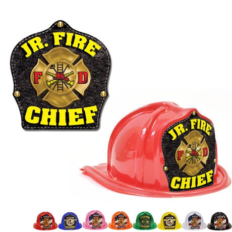 Product Photo 1 Chief's Choice Kid's Firefighter Hat, Leather & Gold Maltese Design, Stock