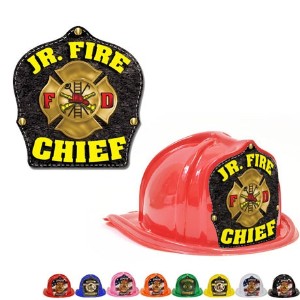Chief's Choice Kid's Firefighter Hat, Leather & Gold Maltese Design, Stock - FCH719