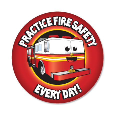 Product Photo 1 Practice Fire Safety Every Day Sticker Roll, Stock