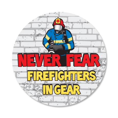 Product Photo 1 Never Fear Firefighters In Gear Sticker Roll, Stock