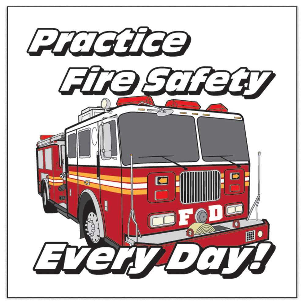Product Photo 1 Fire Truck Practice Fire Safety Every Day Temporary Tattoo, Stock