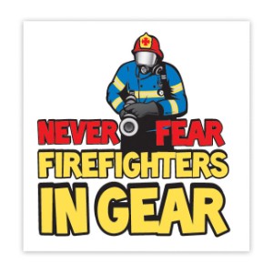Never Fear Firefighters In Gear Temporary Tattoo, Stock - FS3500