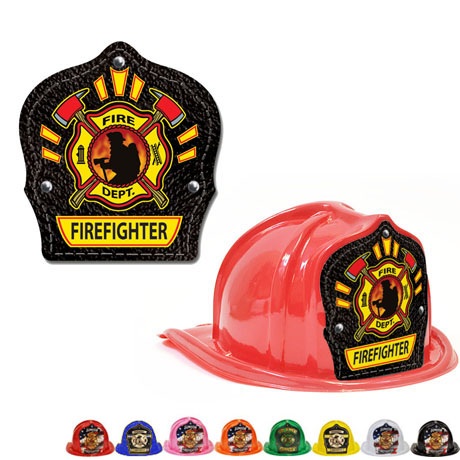 Product Photo 1 Chief's Choice Kid's Firefighter Hat, Leather & Flame Design, Stock
