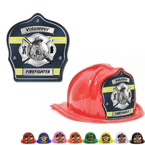 Chief's Choice Kid's Firefighter Hat, Fireman Design w/ Blue Background, Stock - FCH726