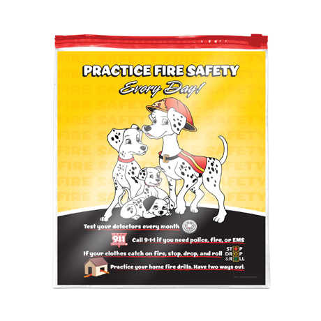 Product Photo 1 Full Color Slide Lock Bag, Practice Fire Safety Dalmatian Family, Stock