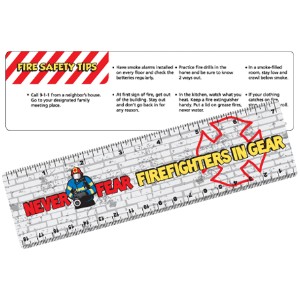 Safety Laminated Never Fear Firefighters In Gear Ruler, Stock - RUL495