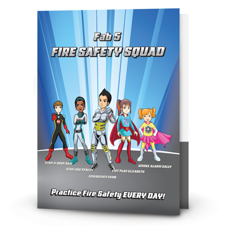 Product Photo 1 Fab 5 Fire Safety Squad Folder, Stock- Closeout, On Sale!
