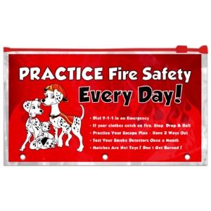 Practice Fire Safety Pencil Pouches, Stock - PPL600