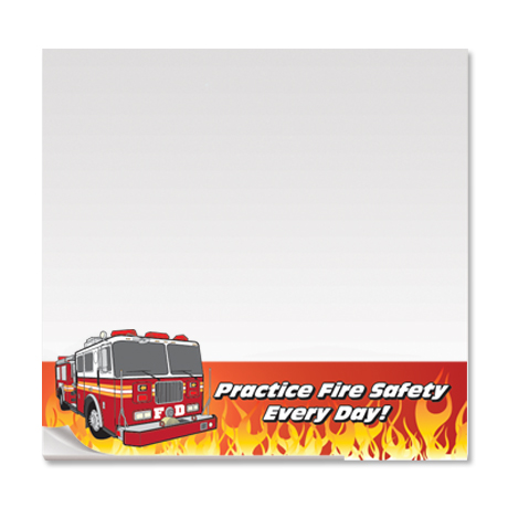 Product Photo 1 Practice Fire Safety Every Day, 25 Sheet Sticky Pad , Stock