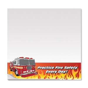 Practice Fire Safety Every Day, 25 Sheet Sticky Pad , Stock - SSP100