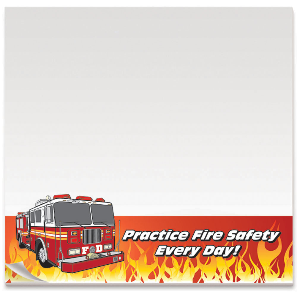 Product Photo 1 BIC® Adhesive 25 Sheet Notepad, Practice Fire Safety, 3" x 3"